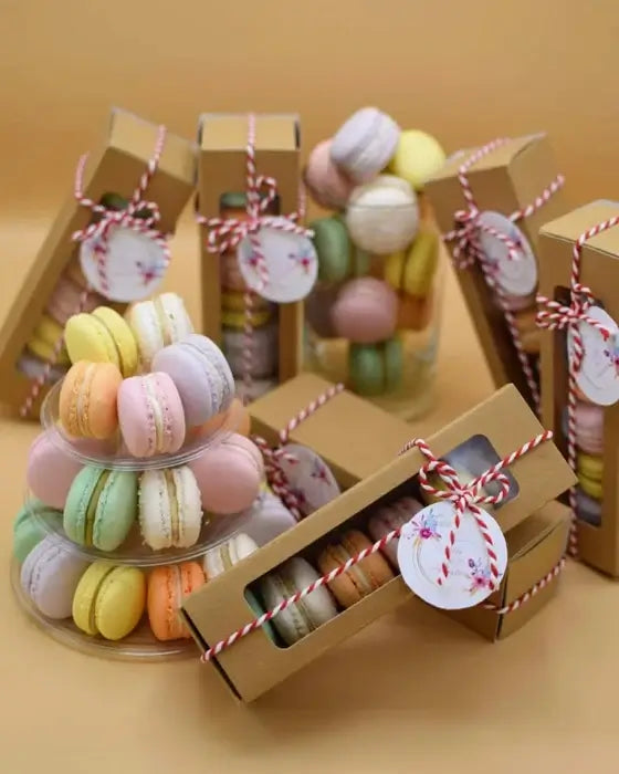 Cutie macarons set with colorful macarons in decorative packaging, perfect for gifts and celebrations.